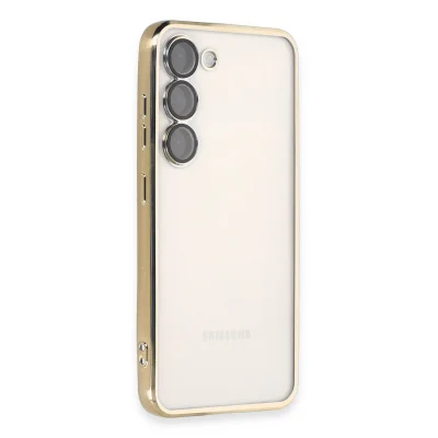 BUĞZ Samsung Galaxy S24 Kılıf Razer Lensli Silikon - Gold