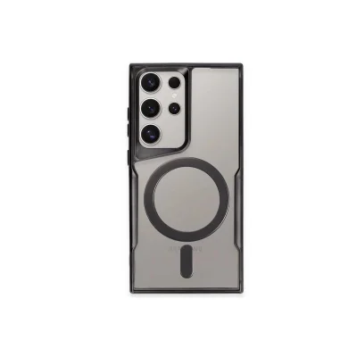 BUĞZ Samsung Galaxy S24 Ultra Kılıf Boyi Magsafe Silikon Kapak - Siyah