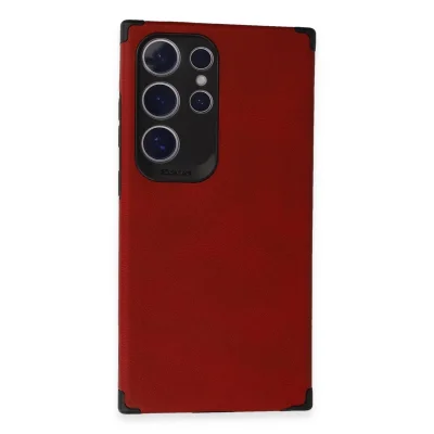 BUĞZ Samsung Galaxy S24 Ultra Kılıf Loop Deri Silikon - Kırmızı