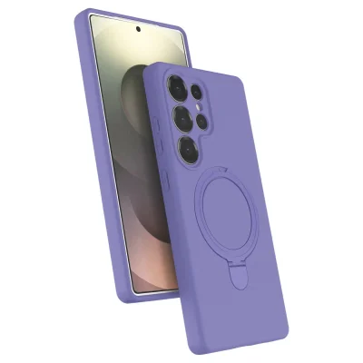 BUĞZ Samsung Galaxy S24 Ultra Regal Magsafe Standlı Kapak - Lila