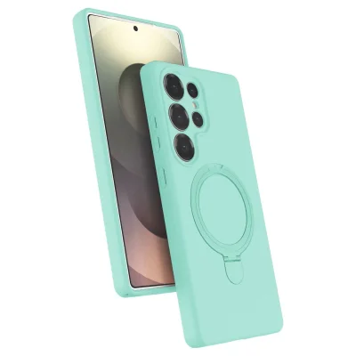 BUĞZ Samsung Galaxy S24 Ultra Regal Magsafe Standlı Kapak - Su Yeşili