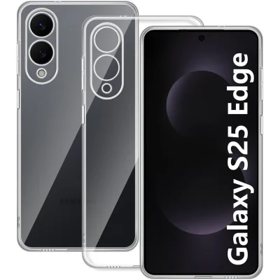 BUĞZ Samsung Galaxy S25 Edge Kılıf Lüx Şeffaf Silikon