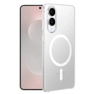 BUĞZ Samsung Galaxy S25 Edge Kılıf Pc Zara Magsafe Şeffaf Kılıf - Şeffaf