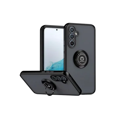 BUĞZ Samsung Galaxy S25 Fe Montreal Yüzüklü Silikon Kapak - Siyah