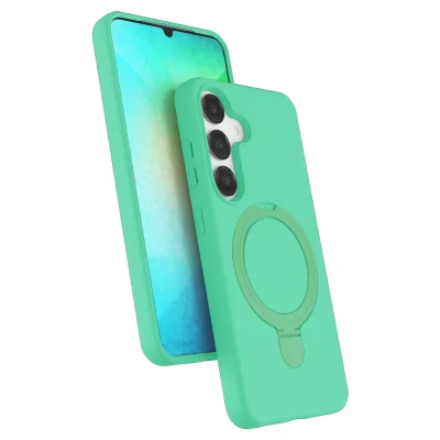 BUĞZ Samsung Galaxy S25 Regal Magsafe Standlı Kapak - Yeşil