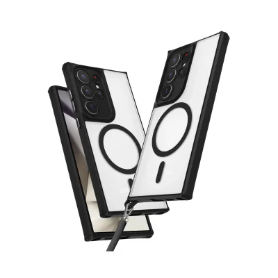 BUĞZ Samsung Galaxy S25 Ultra Kılıf Enka Magsafe Silikon Kılıf - Siyah