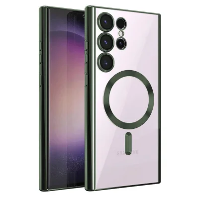 BUĞZ Samsung Galaxy S25 Ultra Kılıf Kross Magneticsafe Kapak - Koyu Yeşil