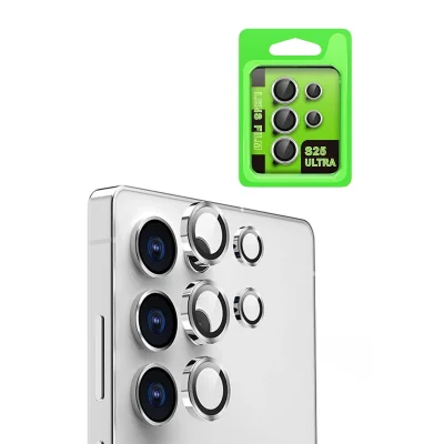 BUĞZ Samsung Galaxy S25 Ultra Raze Metal Kamera Lens - Gümüş