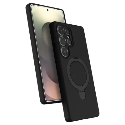 BUĞZ Samsung Galaxy S25 Ultra Regal Magsafe Standlı Kapak - Siyah