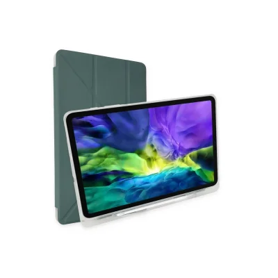 BUĞZ Samsung Galaxy T737 Tab S7 Fe 12.4 Kılıf Kalemlikli Mars Tablet Kılıfı - Koyu Yeşil