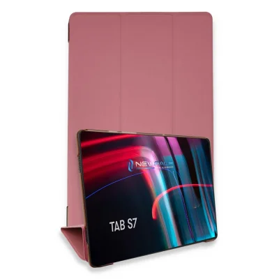 BUĞZ Samsung Galaxy T870 Tab S7 11 Kılıf Tablet Smart Kılıf - Pembe
