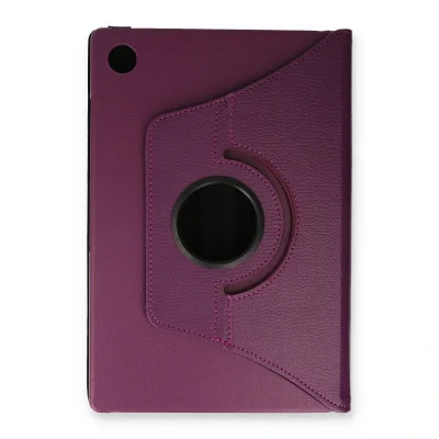 BUĞZ Samsung Galaxy Tab A9 Kılıf 360 Tablet Deri Kılıf - Mürdüm