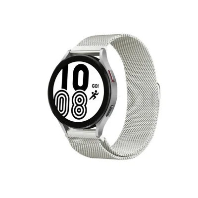 BUĞZ Samsung Galaxy Watch 4 Metal Mıknatıslı Kordon - Gümüş