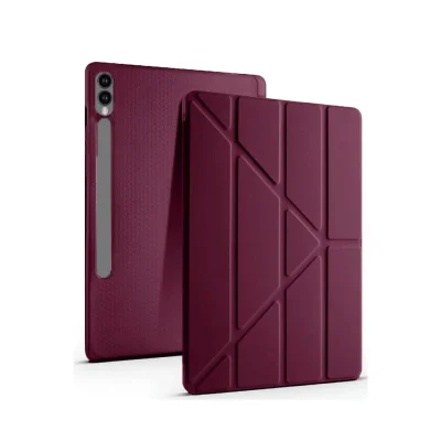 BUĞZ Samsung Galaxy X510 Tab S9 Fe 11 Kılıf Kalemlikli Mars Tablet Kılıfı - Mürdüm