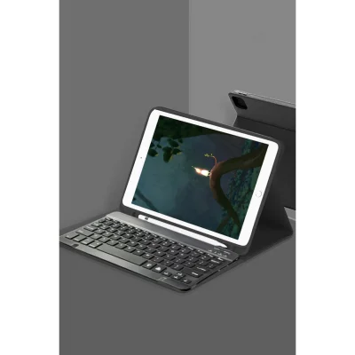 BUĞZ Samsung Galaxy X510 Tab S9 Fe 11 Kılıf Kc01 Smart Klavyeli Tablet Kılıfı - Siyah