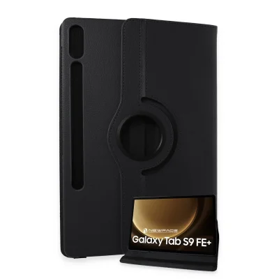 BUĞZ Samsung Galaxy X610 Tab S9 Fe Plus 12.4 Kılıf 360 Tablet Deri Kılıf - Siyah