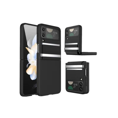 BUĞZ Samsung Galaxy Z Flip 3 Kılıf Belt Flip Kapak - Siyah