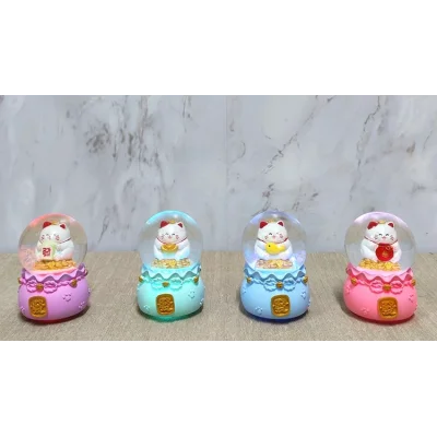 BUĞZ Şans Kedisi Işıklı Kar Küresi