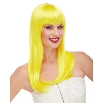BUĞZ Sarı Renk Uzun Düz Parti Peruğu