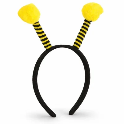 BUĞZ Sarı Siyah Arı Antenli Taç - Çocuk Arı Tacı Mega Ponponlu