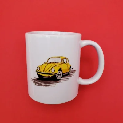 BUĞZ Sarı Vosvos Tasarım Kupa Bardak