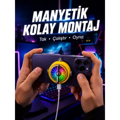 BUĞZ Şarj Edilebilir RGB Telefon Soğutucu Oyun Fanı