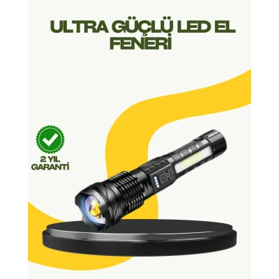 BUĞZ Şarjlı El Feneri Yüksek Işık Gücü Uzun Menzil