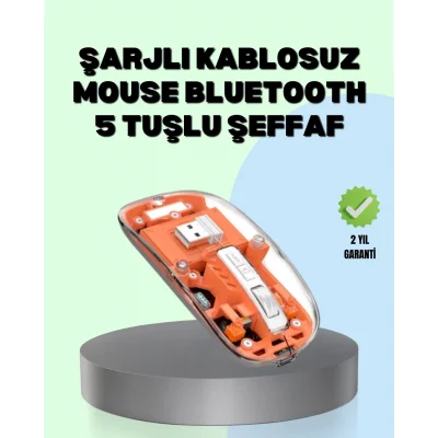  Şarjlı Ergonomik Fare – 1600 DPI, Sessiz Tıklama Özellikli