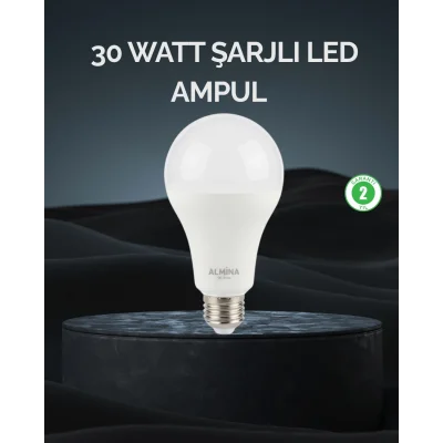 BUĞZ Şarjlı LED Ampul 30 Watt Soğuk Beyaz