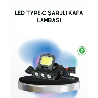 BUĞZ Şarjlı LED Kafa Lambası 800 Lumen COB XPE Ayarlanabilir Başlıklı
