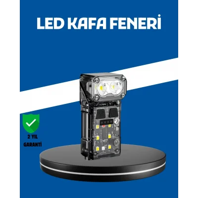 BUĞZ Şarjlı LED Kafa Lambası Manyetik Klipsli El Sensörlü Çok Fonksiyonlu