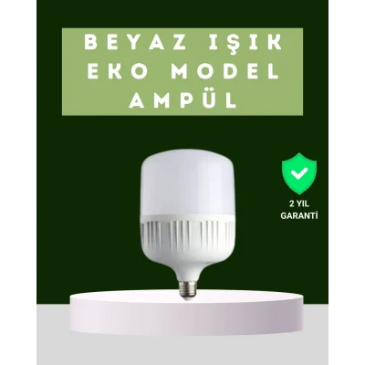 BUĞZ Şarjlı LED Torch Ampul 30 Watt Beyaz Işık Enerji Tasarruflu