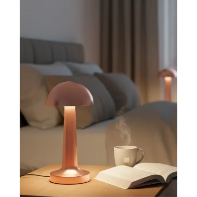 BUĞZ Şarjlı Mantar Masa Lambası 3 Seviyeli Dokunmatik LED USB Şarj Özellikli