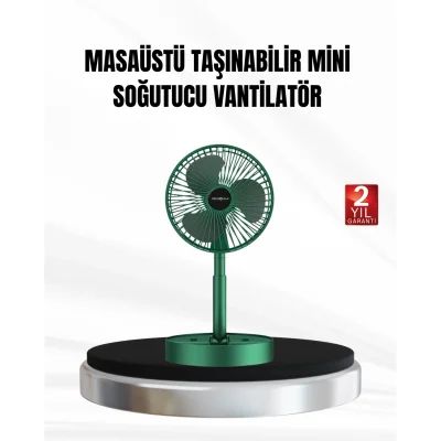 BUĞZ Şarjlı Mini Fan Katlanabilir 3 Hız Ayarlı Taşınabilir Tasarımlı