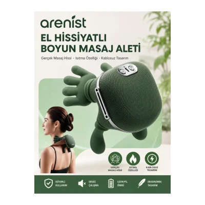 BUĞZ Şarjlı Parmak Hissi Masaj Cihazı Isıtmalı Boyun Sırt Omuz Bacak Kullanımı Rahat Model