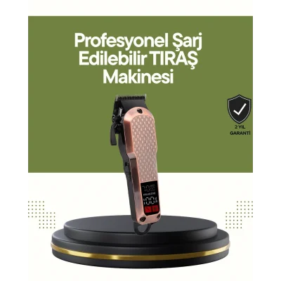 BUĞZ Şarjlı Saç Kesme Makinesi – 4 Kademeli Ayar, LCD Ekran ve Hızlı Şarj Desteği