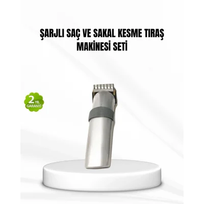 BUĞZ Şarjlı Saç ve Sakal Kesme Makinesi – Paslanmaz Çelik Bıçak, Ayarlanabilir Başlık