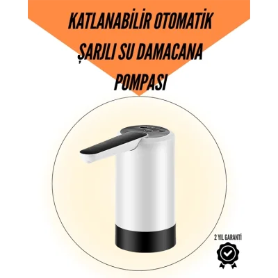  Şarjlı Su Pompası 8000mAh | Cam Damacana Uyumlu | Tek Tuşla Kontrol | USB Şarjlı Otomatik Dolum