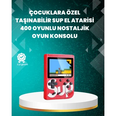 BUĞZ Şarjlı Taşınabilir El Oyun Konsolu 400 Oyun