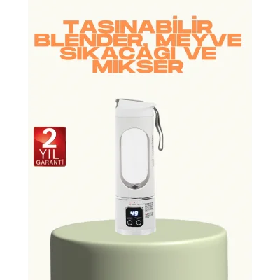 BUĞZ Şarjlı Taşınabilir Meyve Sıkacağı – 12 Bıçaklı Güçlü Blender
