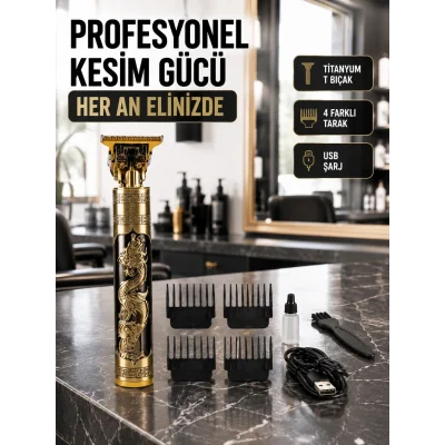 BUĞZ Şarjlı Titanyum Bıçaklı Saç Kesme Makinesi Yeni Nesil