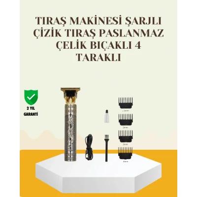  Şarjlı Titanyum Bıçaklı Saç ve Sakal Kesme Makinesi