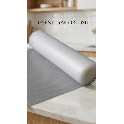 BUĞZ Şeffaf Kaymaz Raf ve Çekmece Örtüsü 45x300 cm Dolap İçi Koruma
