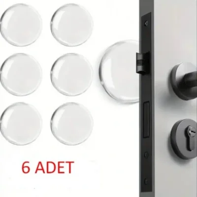 BUĞZ Şeffaf Silikon Mobilya ve Kapı Durdurucu Darbe Pedi 6lı Set