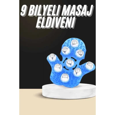 BUĞZ Selülit Giderici Masaj Eldiveni 9 Bilyeli Palm Masaj Eldiven Tam Vücut