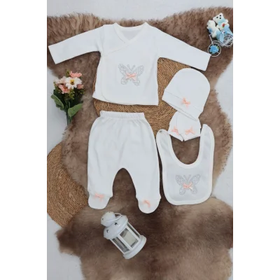 BUĞZ Sema Baby 5 Parça Hastane Çıkışı Zıbın Seti 0-3 Ay - Butterfly