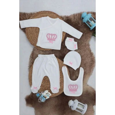 BUĞZ Sema Baby 5 Parça Hastane Çıkışı Zıbın Seti 0-3 Ay - Princess