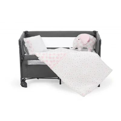 BUĞZ Sema Baby 6 Parça Lüks Park Yatak Bebek Uyku Seti - Pembe Fil