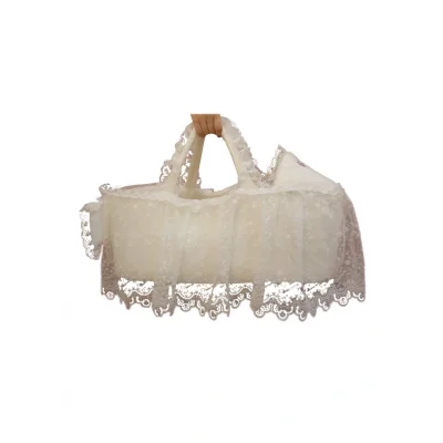 BUĞZ Sema Baby Fistolu Güpürlü Lüks Yenidoğan Bebek Yatağı - Ekru