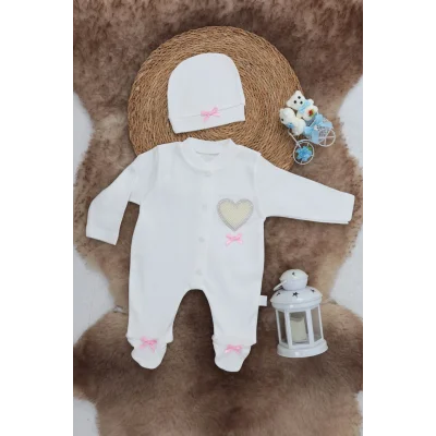 BUĞZ Sema Baby Pamuklu Bebek Tulum Seti 6-9 Ay - Love